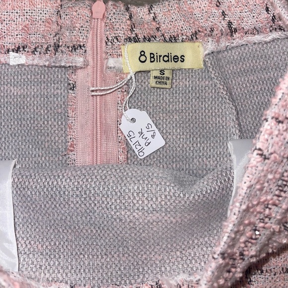 Women’s 8 Birdies Pink Plaid Knit Mini Skirt Small - Picture 5 of 5